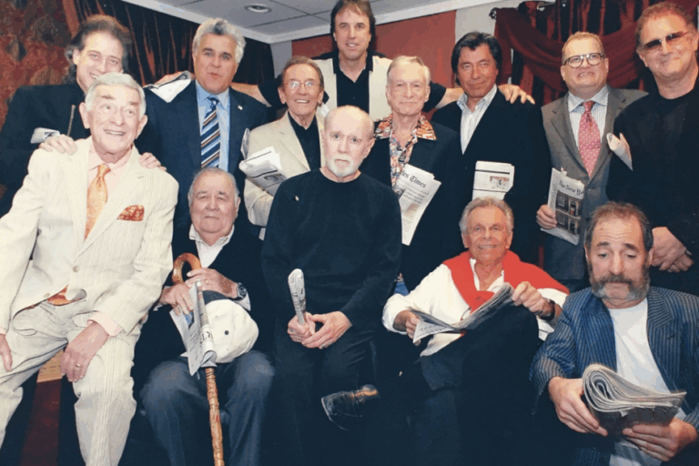 Richard Lewis, Jay Leno, Norm Crosby, Kevin Nealon, Hugh Hefner, Ross Shafer, Drew Carey, Albert Brooks, Shelly Berman, Jonathan Winters, George Carlin, Mort Sahl, and Harry Sherer.